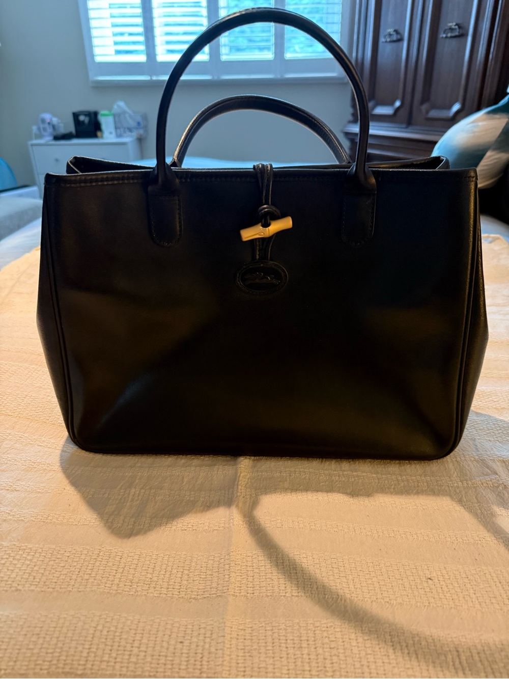 Authentic Vintage LONGCHAMP Roseau Leather Handbag